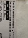 STRYKER Pack of 4 Disposable Fluted Headless Pins 7650-2038A Exp.2024-09 (#K34) 7650-2038A Disposable Fluted Headless Pins