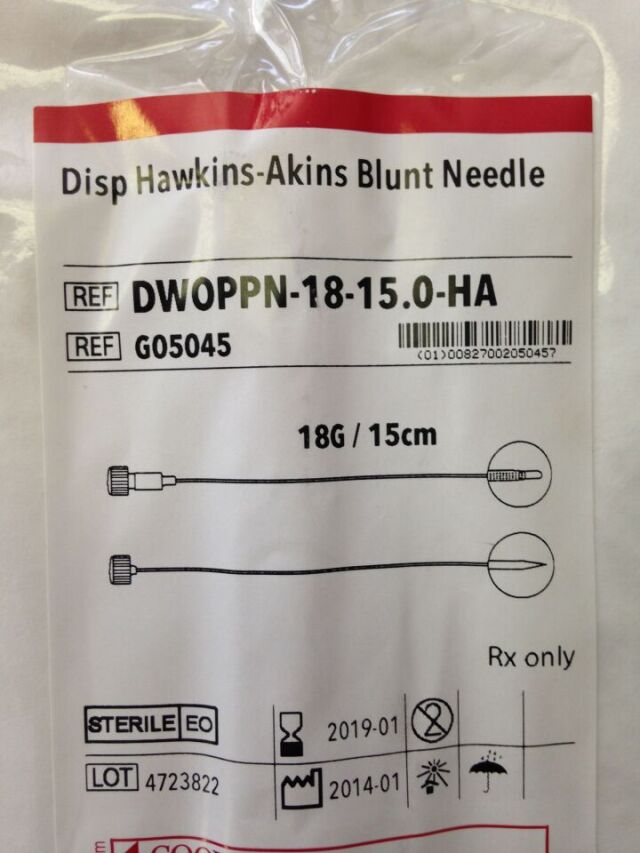 COOK G05045 Diso Hawkins-Akins Blunt Needle, (X)