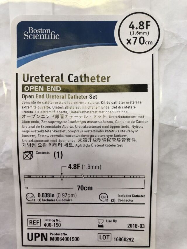 New BOSTON SCIENTIFIC 400-150 Ureteral Catheter, Open End Ureteral ...