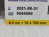 BD VACUTAINER Pack of 100 Urine Analysis Preservative Tube 364992  Exp. 2021-08  (W31) 364992 Urine Analysis Preservative Tube