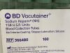 BD VACUTAINER Pack of 100 Sodium Heparin (NH) Blood Collection Tubes 366480    Exp. 03-2022  (W24) 366480 Sodium Heparin (NH) Blood Collection Tubes