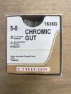 ETHICON 1636G Chromic Gut, Absorbable Surgical Suture, 5-0 (12/Box)
