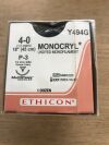 ETHICON Y494G Monocryl* Poliglecaprone 25 Suture Undyed Monofilament, 18in (12/Bx)