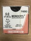 ETHICON Y489G Monocryl* Poliglecaprone 25 Suture Undyed Monofilament, 18in (12/Box)