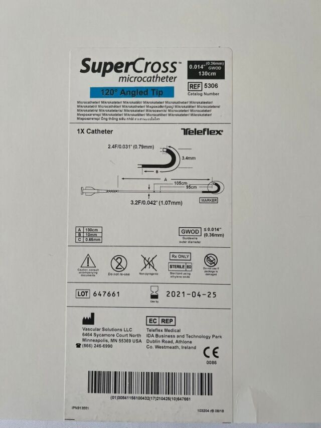 TELEFLEX 5306 SUPERCROSS MICROCATHETER 130cm