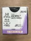 ETHICON J824G Vicryl* Coated Polyglactin 910 Suture Undyed Braided, 18in (12/Box)