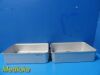 AESCULAP 2X  JN-741 Three Quarter Size Containers Bottom ONLY W/ Plates