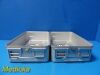 AESCULAP 2X  JN-741 Three Quarter Size Containers Bottom ONLY W/ Plates