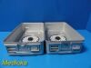 AESCULAP 2X  JN-741 Three Quarter Size Containers Bottom ONLY W/ Plates