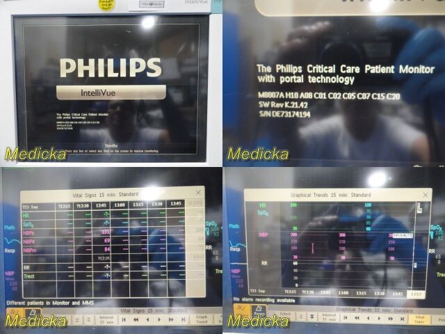 PHILIPS Intellivue MP70 W/ M3001A Module & NEW LEADS~ Critical Care Monitor