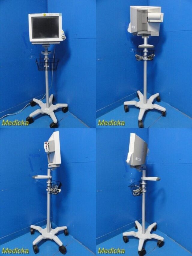 PHILIPS Intellivue MP70 W/ M3001A Module & NEW LEADS~ Critical Care Monitor