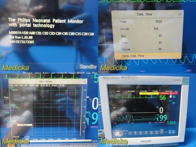 PHILIPS Intellivue Neonatal MP70,Ref M8007A,M1116B,M3001A,Leads ~ Monitor