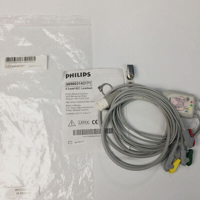 MINDRAY 989803143171  Adult Clip  12 Pin 3 Lead IEC Leadset Cable 2.6M 989803143171  Bedside Monitor