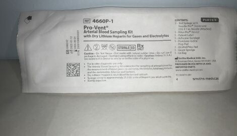 SMITHS MEDICAL 4660P-1 PRO-VENT ARTERIAL BLOOD SAMPLING KITS