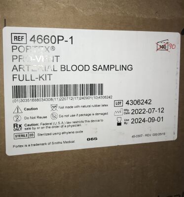 SMITHS MEDICAL 4660P-1 PRO-VENT ARTERIAL BLOOD SAMPLING KITS