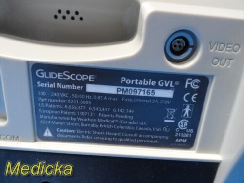 SATURN Biomedical Verathon Glidescope Portable GVL Video Monitor