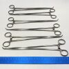 SKLAR 290-103 Set of 6 Angled Forceps, Serrated Jaws, Stainless Steel