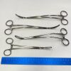 SKLAR Set of 4 Various Angled Forceps with Serrated Teeth, Curved