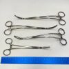 SKLAR Set of 4 Various Angled Forceps with Serrated Teeth, Curved