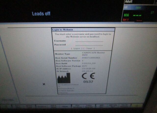 GE Carescape B450 B 450 Critical Care Version 2 w/  2016793-002 PDM & E-miniC Modules Bedside Monitor