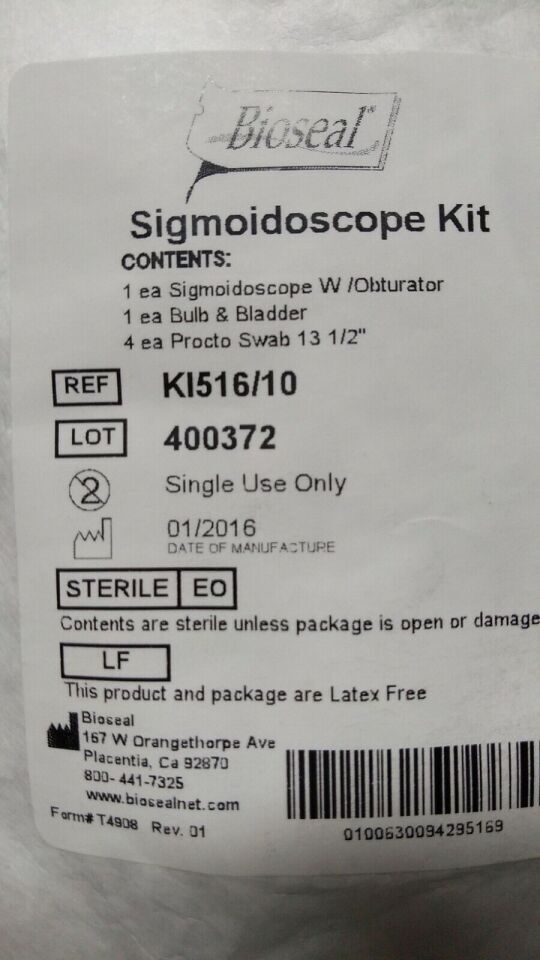 BIOSEAL K1516/10 BIOSEAL SIGMOIDOSCOPE KIT REF: K1516/10 {x}