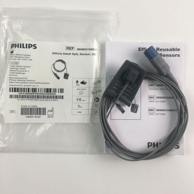 PHILIPS 989803160621 Efficia Adult Spo2 sensor 2m REF 989803160621 Bedside Monitor