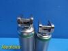 2X Valuemed LED Greenline & Heine Halogen Fiber Optic   Laryngoscope Handle