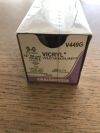 ETHICON V449G VICRYL Violet Monofilament Suture 9-0, 12in CS160-8 (12/Box)(SD)