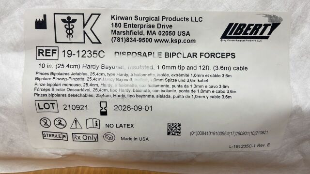 KIRWAN 19-1235C Disposable Bipolar Forceps