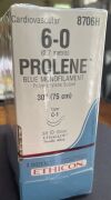 ETHICON Prolene 6-0 8706H Blue Monofilament Absorbable, In-Date, Sterile Sutures