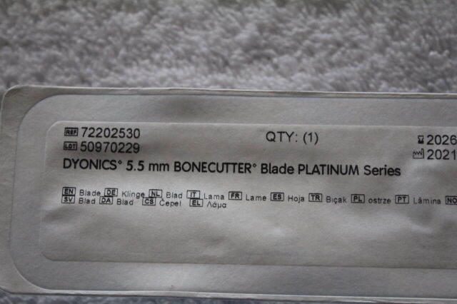 SMITH & NEPHEW 72202530 Dyonics 5.5 mm Blade Platinum Series apr23 #G