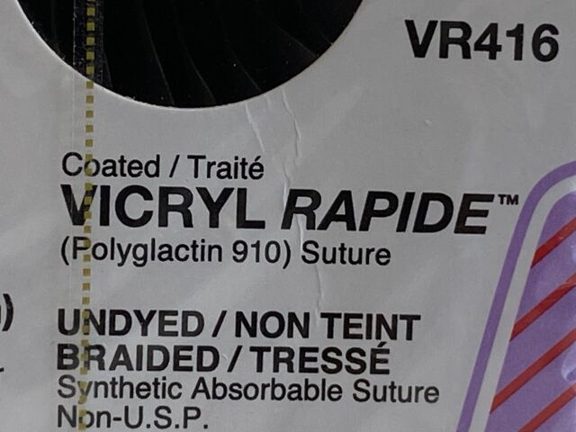 ETHICON Box of 12 Vicryl Rapide  VR416   Exp.2026-06  (H31 ) VR416 Vicryl Rapide