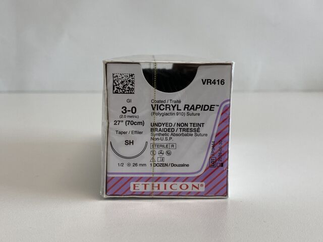 ETHICON Box of 12 Vicryl Rapide  VR416   Exp.2026-06  (H31 ) VR416 Vicryl Rapide