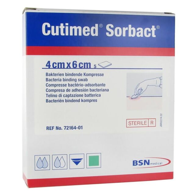 New CUTIMED SORBACT STR 1.6X2.4" Antimicrobial Mesh Dressing BOX