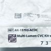 ARROW AK-15703-ACDC Multi-Lumen CVC Kit with Blue Flextip Catheter