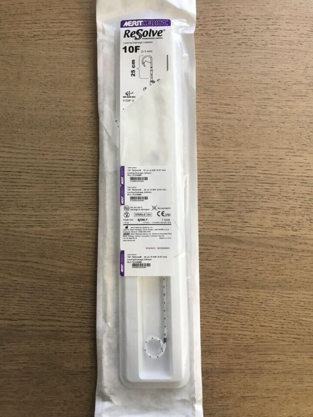 New Merit Medical Rlc 10 038mb Resolve Hydrophilic Coated Locking Drainage Catheter 10f X 6162