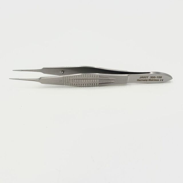 JARIT 355-159 Castroviejo Suture Tying Forceps, 0.12mm 1x2 Teeth