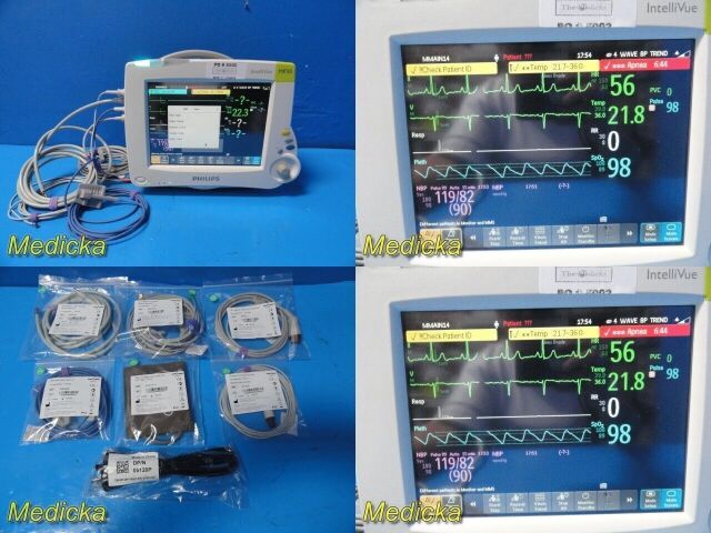 PHILIPS 2012  Intellivue MP30,W/ Leads & MMS Module Masiom Set SpO2~ Monitor