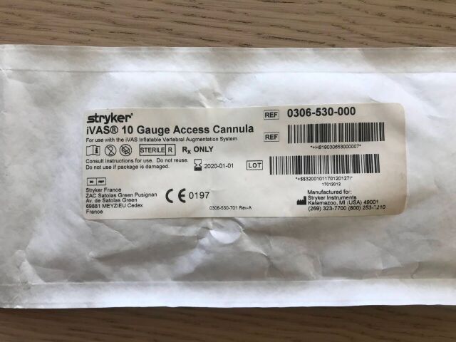 STRYKER 0306-530-000 IVAS Access Cannula 10G (X)