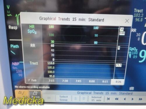 PHILIPS MP30 ,W/ M3001A Module Nellcor SpO2 & Leads, Print ~Patient Monitor