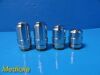 Lot of 4 Microscope Objectives (PL100/1.25, 40/0.65, 10/0.25, 4/0.1)