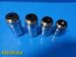 Lot of 4 Microscope Objectives (PL100/1.25, 40/0.65, 10/0.25, 4/0.1)