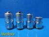 UNBRANDED Lot of 4 Microscope Objectives / Lenses (100/1.25, 4-0.65, 1-0.25, 4/0.1)