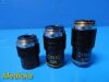 Lot of 3 Swift Microscope Objectives (DIN 4 0.10, DIN 10 0.25,DIN 40,0.65)~
