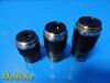 Lot of 3 Swift Microscope Objectives (DIN 4 0.10, DIN 10 0.25,DIN 40,0.65)~