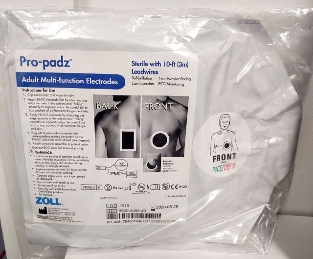 ZOLL 8900-4055-40 PRO-PADZ ADULT MULTIFUNCTION ELECTRODES w/10' LEAD WIRES , FRONT & BACK Set (Expired)