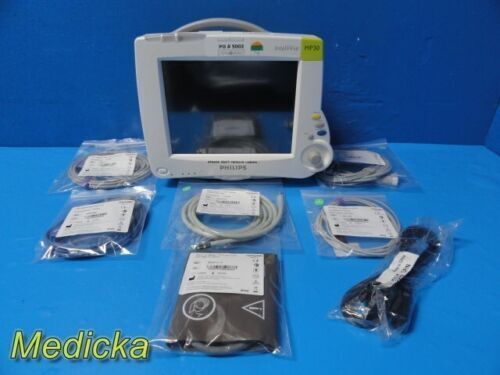 PHILIPS 2008  ,MP30 W/ New Leads & MMS Module Nellcor SpO2 ~Patient Monitor