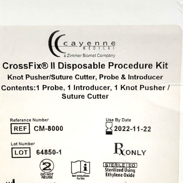 CAYENNE MEDICAL CM-8000 CROSSFIX II DISPOSABLE PROCEDURE KIT, EXP 2022-11