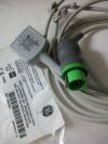 GE E 15540AAO Grey Connector MECG Cable w/ 3 Leadwire Set, Corometrics 120 Series