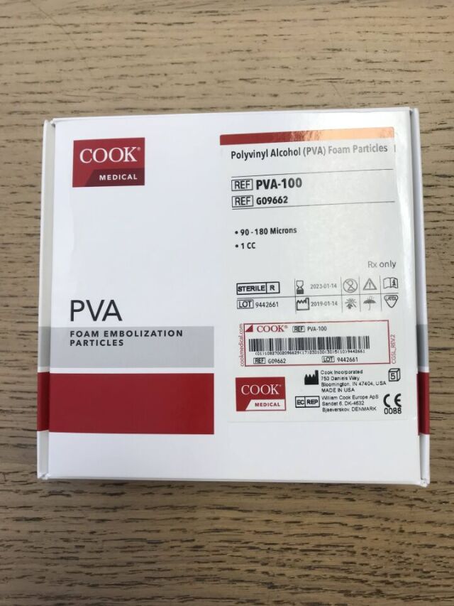 COOK G09662 Polyvinyl Alcohol (PVA) Foam Embolization Particles 90-180Microns x 1cc (4/Box)(X)